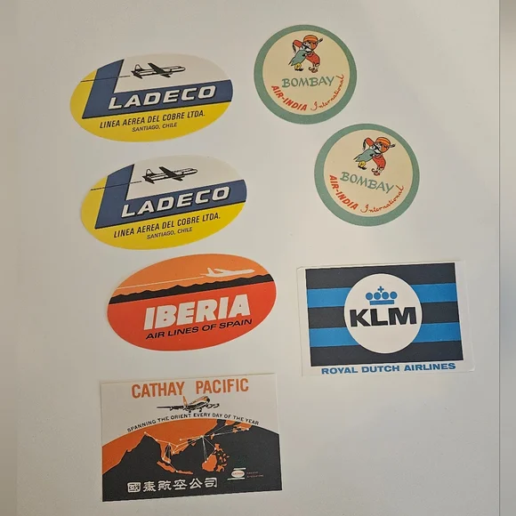 Airline Luggage Decals Original Antique x 40 - Picture 10 of 11